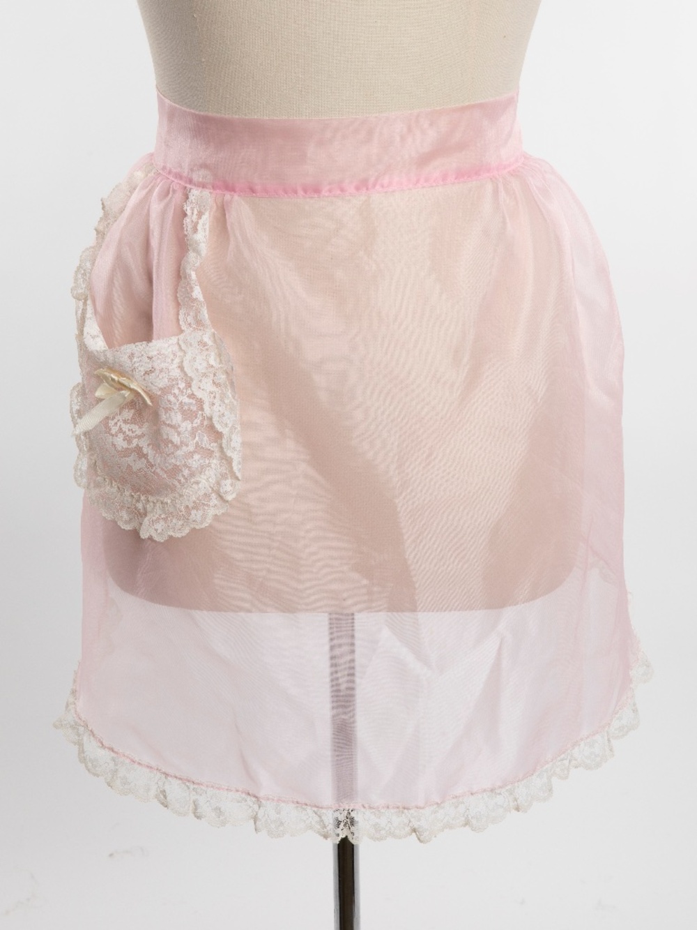 Vintage Women's Apron Pink Sheer